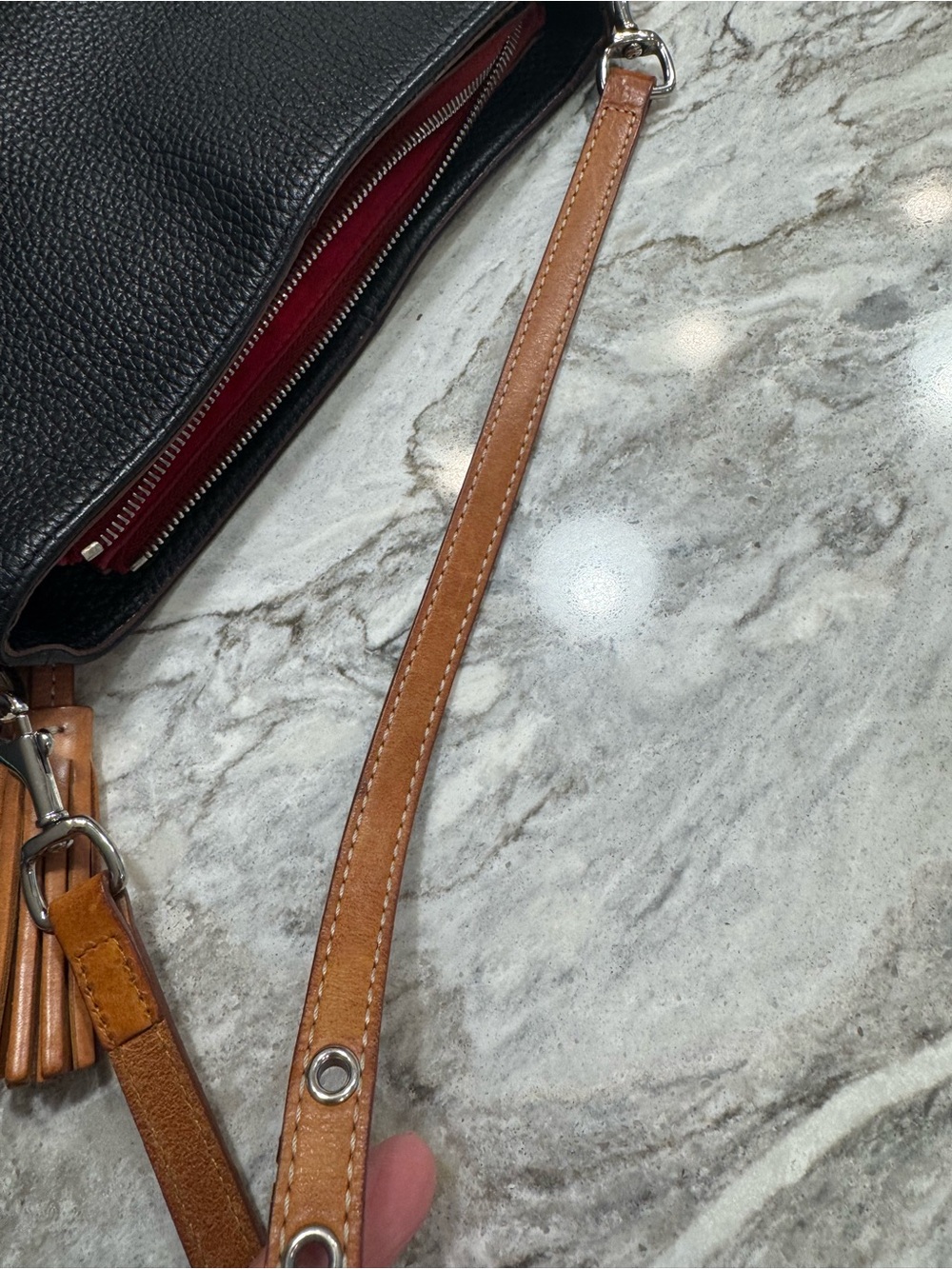 Dooney & Bourke Patterson Paige Sac Black Pebble Leather Hobo Bag - Picture 10 of 15